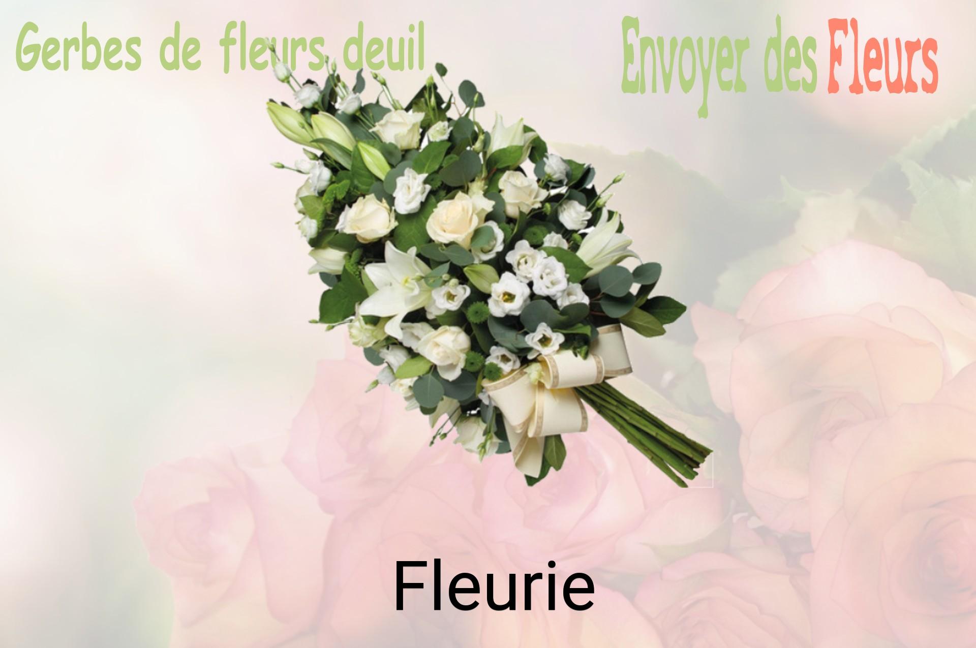 Gerbe de fleurs de deuil livrée à Fleurie